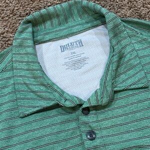 Duluth Trading Co Men's Casual Green Striped Shirt